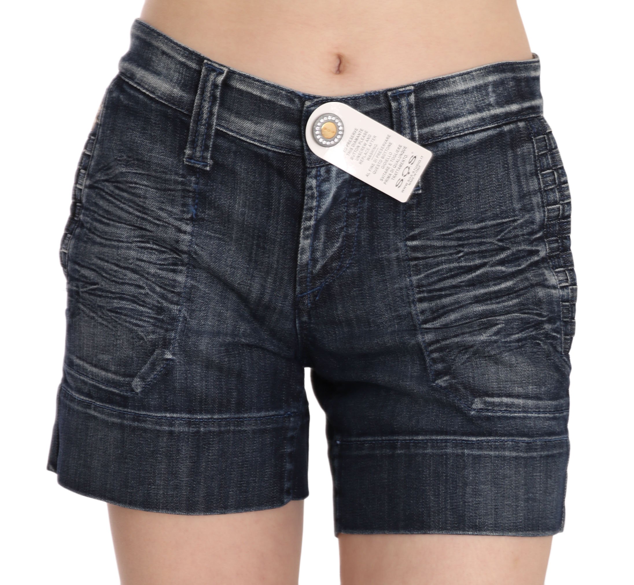 Blue Stretch Cotton Mini STUDIO Shorts - IT42|M