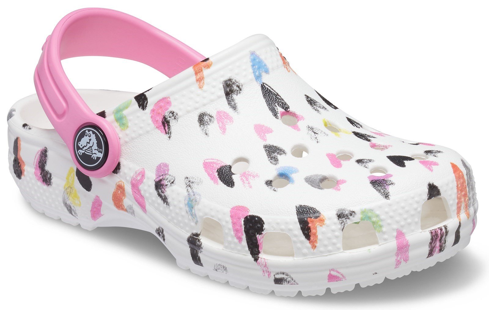 Crocs Kid's Classic Heart Print Clog Sandal White 32079 - White 4