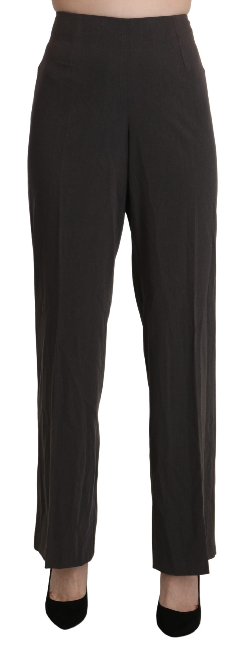 BENCIVENGA Women's High Waist Straight Trousers Grey PAN71339-48 - IT48|XXL