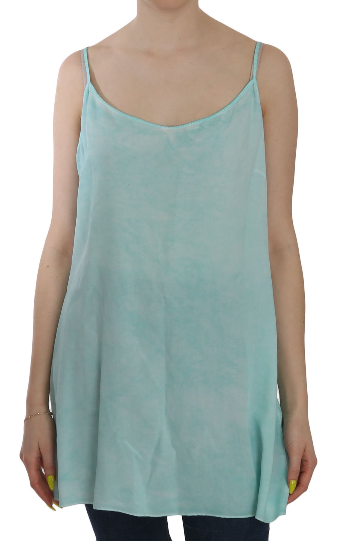 Ermanno Scervino Women's Sleeveless Spaghetti Top Blue TSH3759 - IT46|XL
