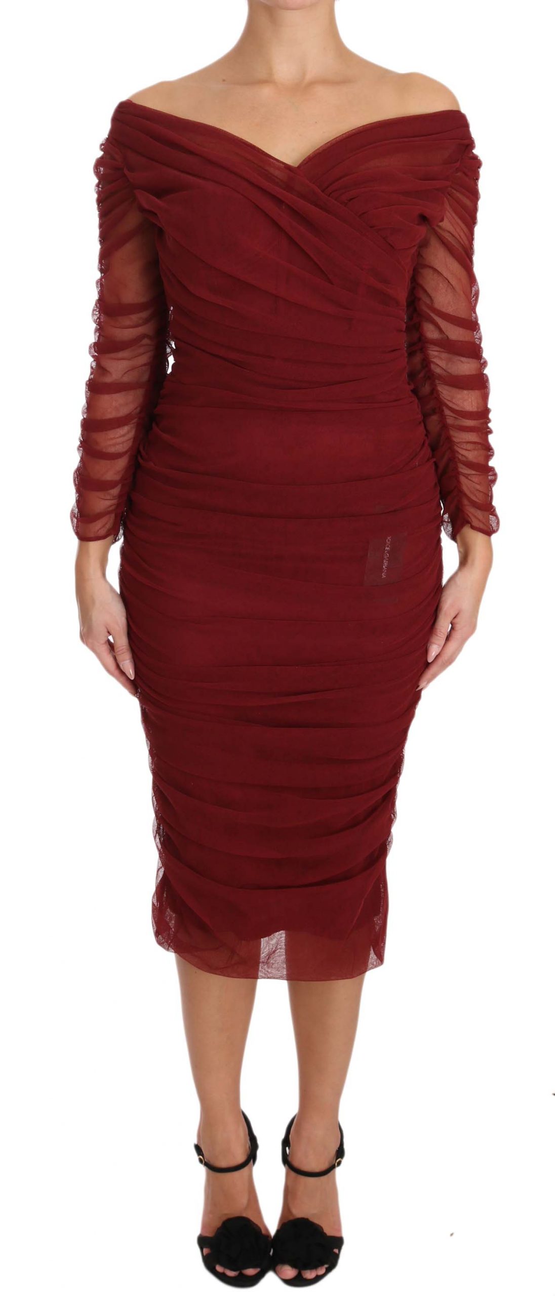 Dolce & Gabbana Women's Stretch Sheath Gown Dress Red DR1577 - IT50 | XXL