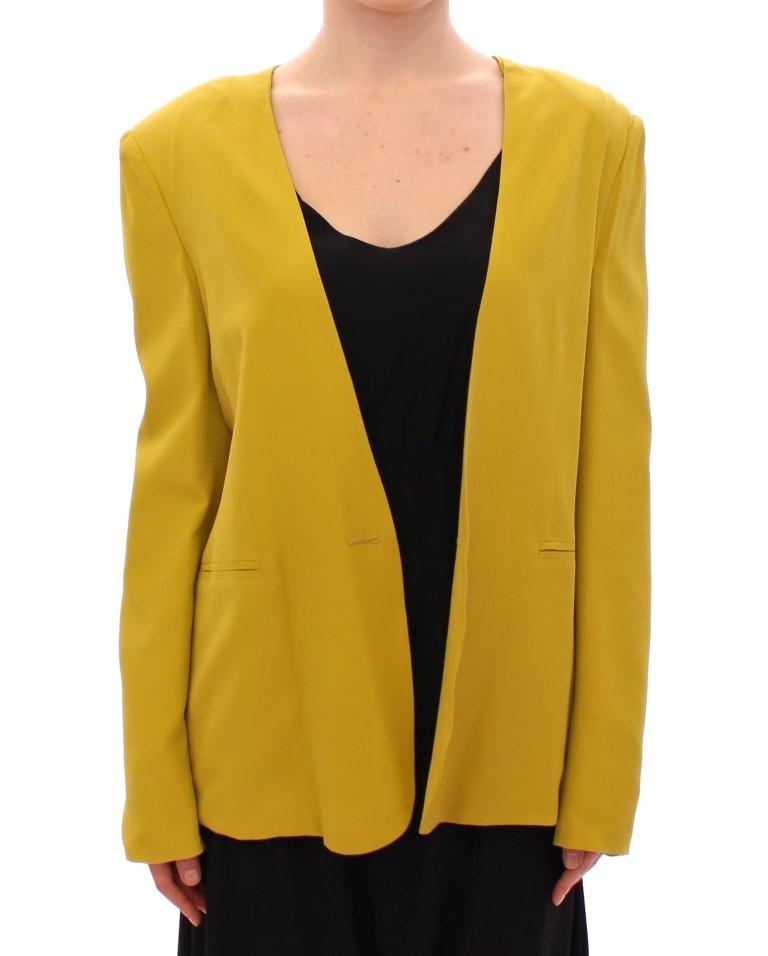 Lamberto Petri Women's Mustard Yellow Silk Blazer Yellow GSD12587 - IT42|M