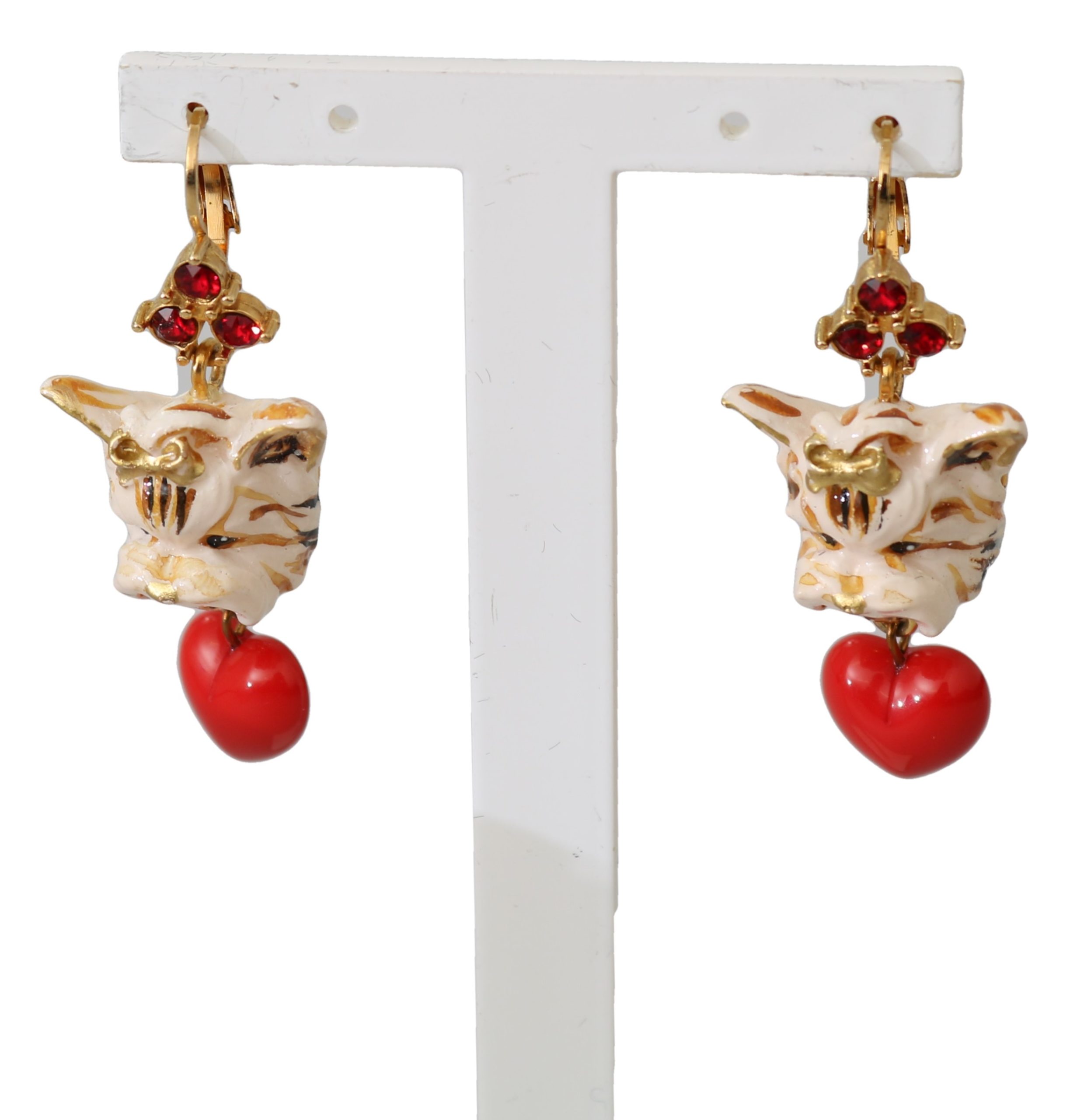 Dolce & Gabbana Women's Crystal Brass Leverback Earrings Red SMY100137