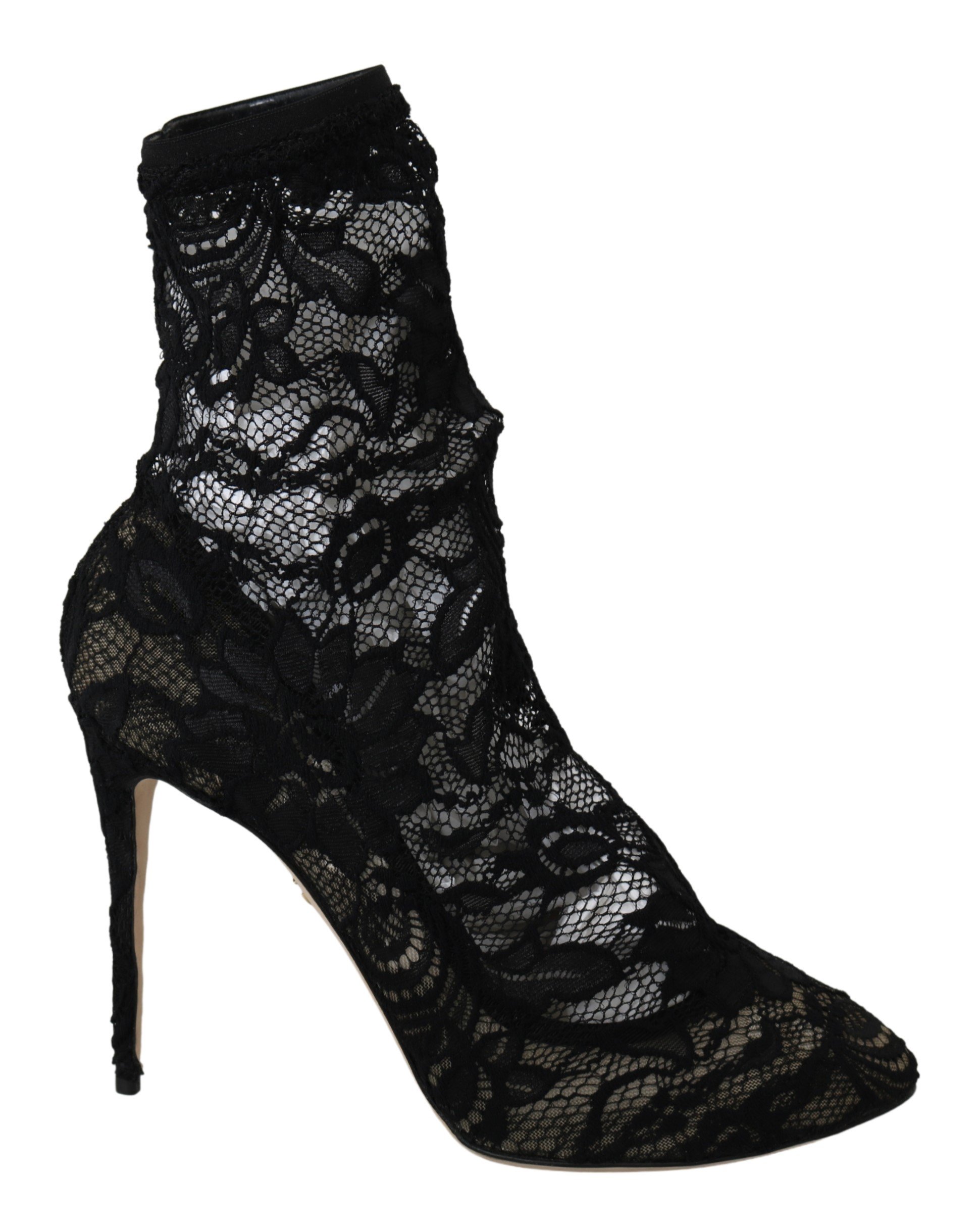 Dolce & Gabbana Women's Lace Taormina High Heel Pumps Black LA6956 - EU40/US9.5