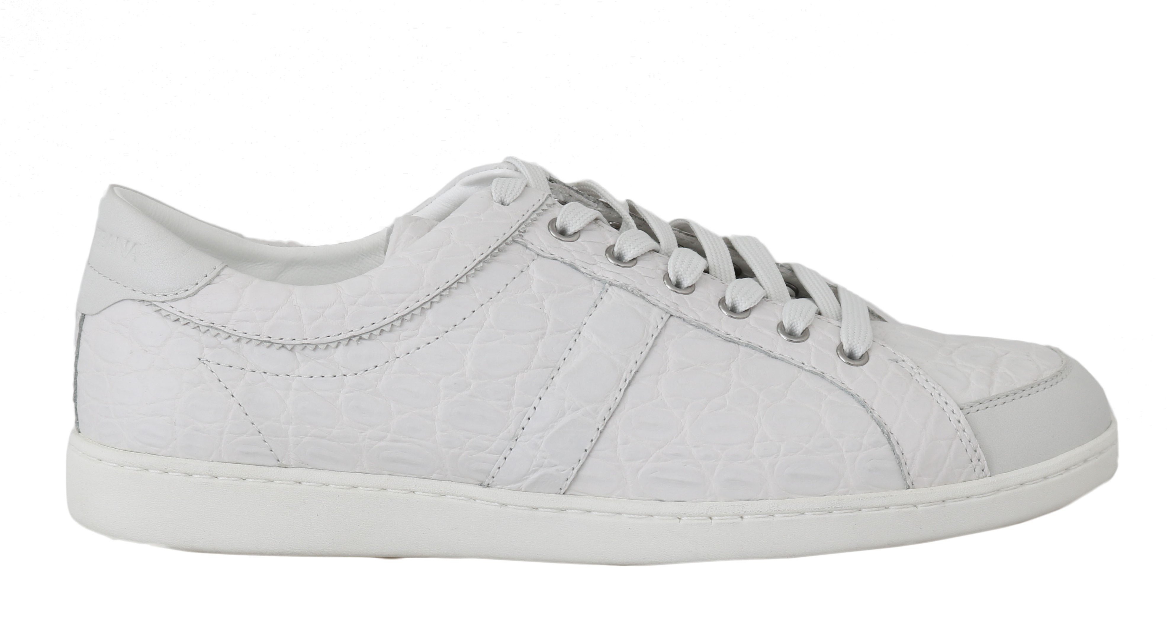 Dolce & Gabbana Women's Caiman Crocodile Trainer White MV2098 - EU44/US11