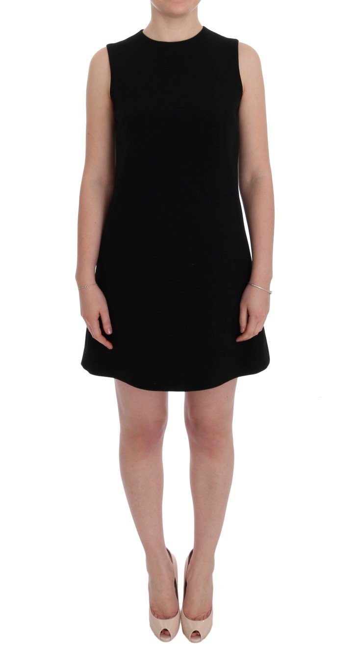 Dolce & Gabbana Women's Wool Stretch Crystal Shift Dress Black SIG60193 - IT40|S