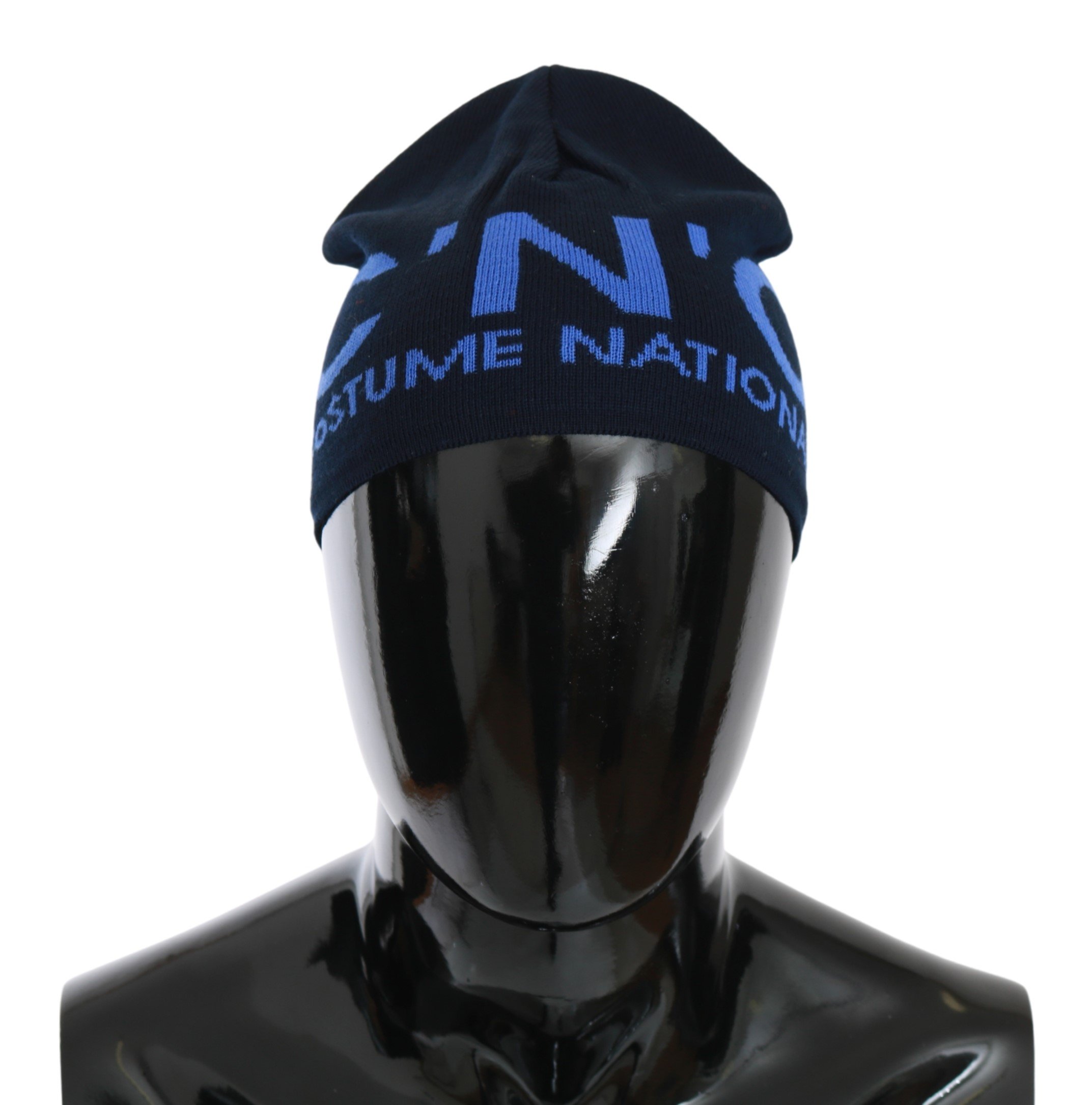 Costume National Men's Wool Blend Knitted Winter Hat Blue HAT20122