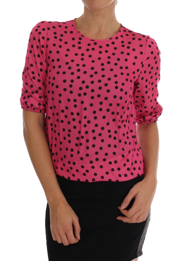 Dolce & Gabbana Women's Polka Dotted Top Pink TSH1639 - IT36 | XS