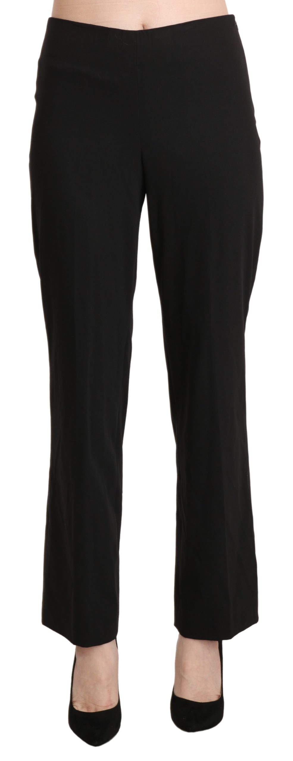 BENCIVENGA Women's Mid Waist Straight Formal Trousers Black PAN71326-42 - IT42|M