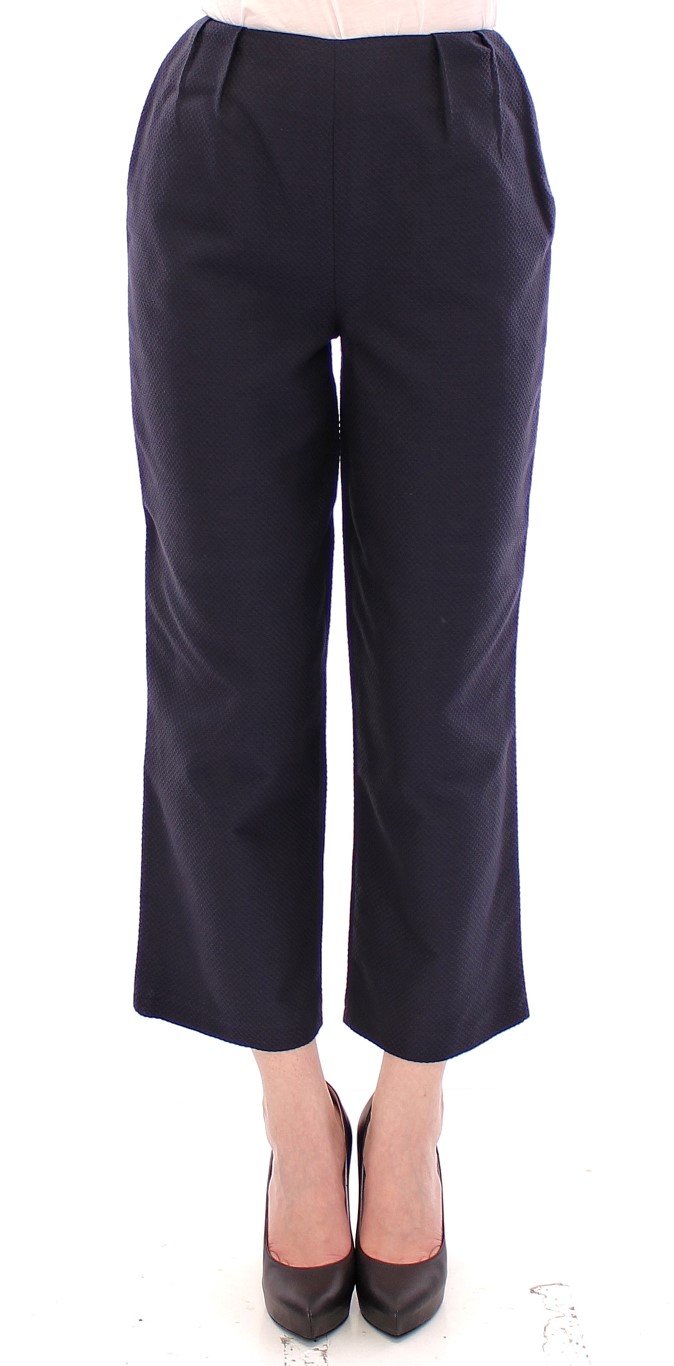 Andrea Incontri Women's Cropped Cotton Trouser Blue GSS10705 - IT42|M