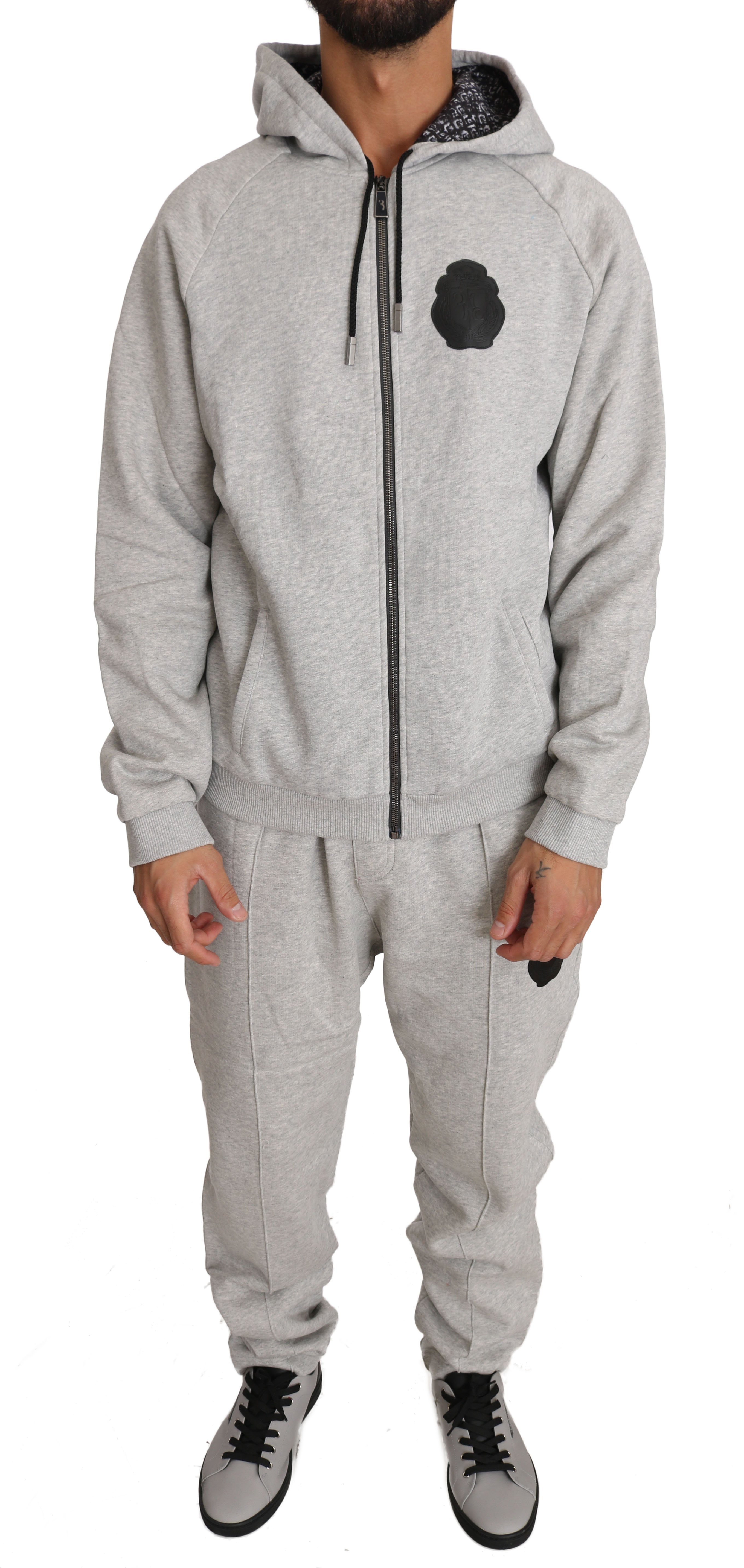 Billionaire Italian Couture Men's Hoodie Tracksuit Grey BIL1026 - XL