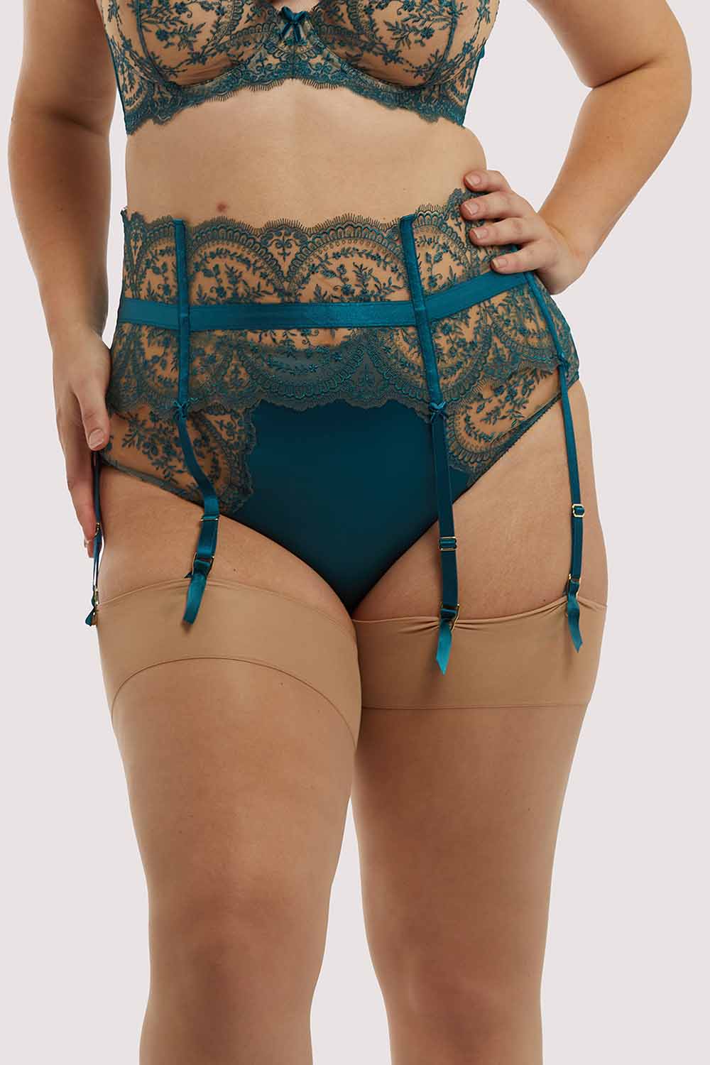 Dita Von Teese Severine Shady Spruce Curve Suspender UK 18 / US 14