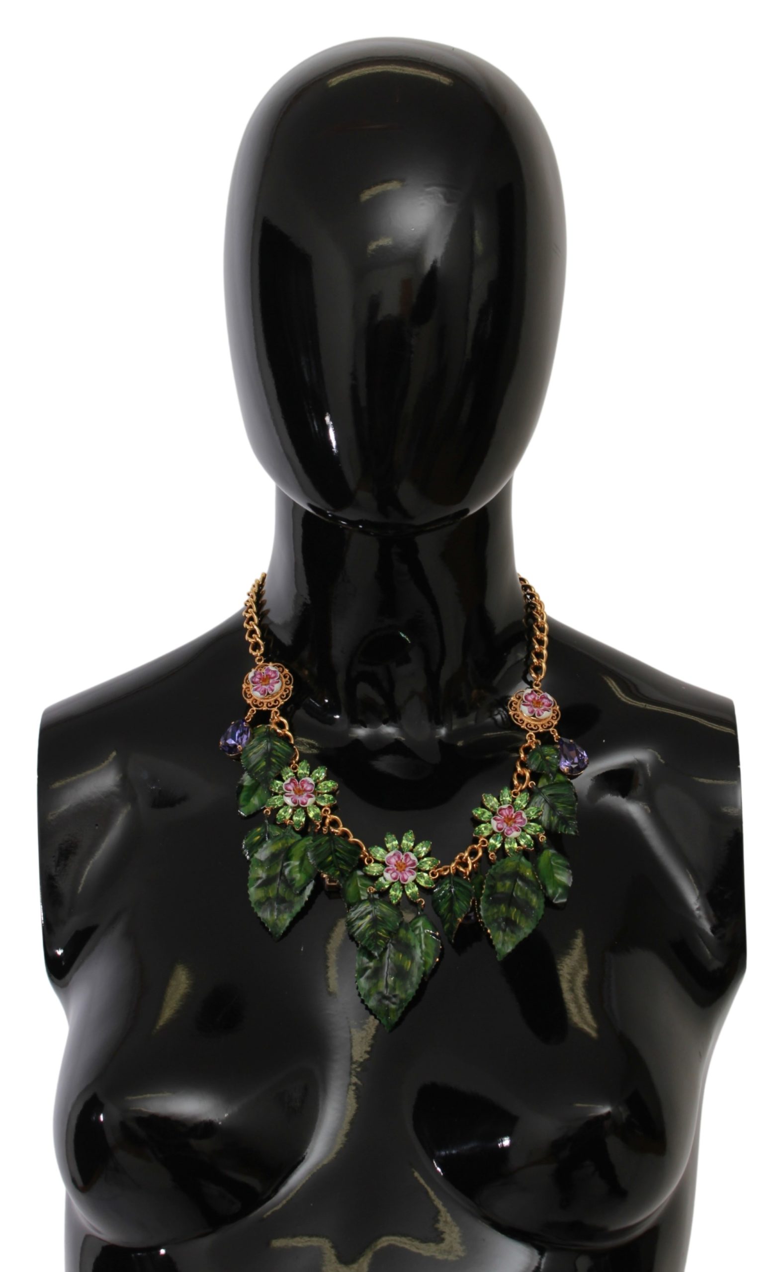 Dolce & Gabbana Women's Floral Crystal Charm Necklace Gold SMY7132