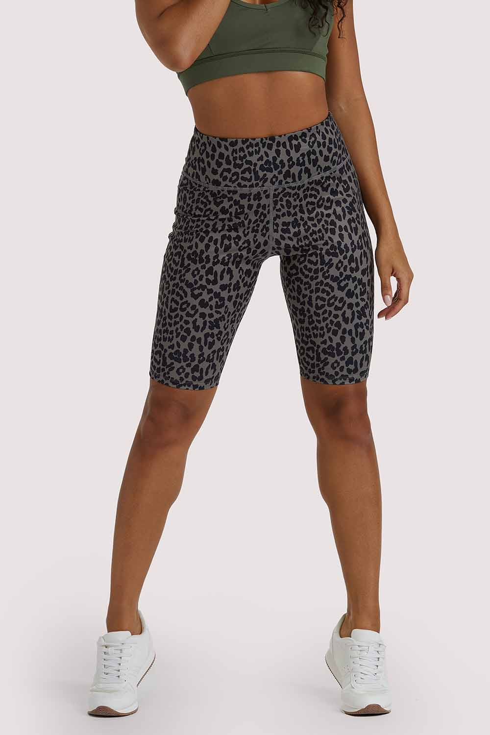 Wolf & Whistle Eco Dusty Olive Leopard Short UK 10 / US 6