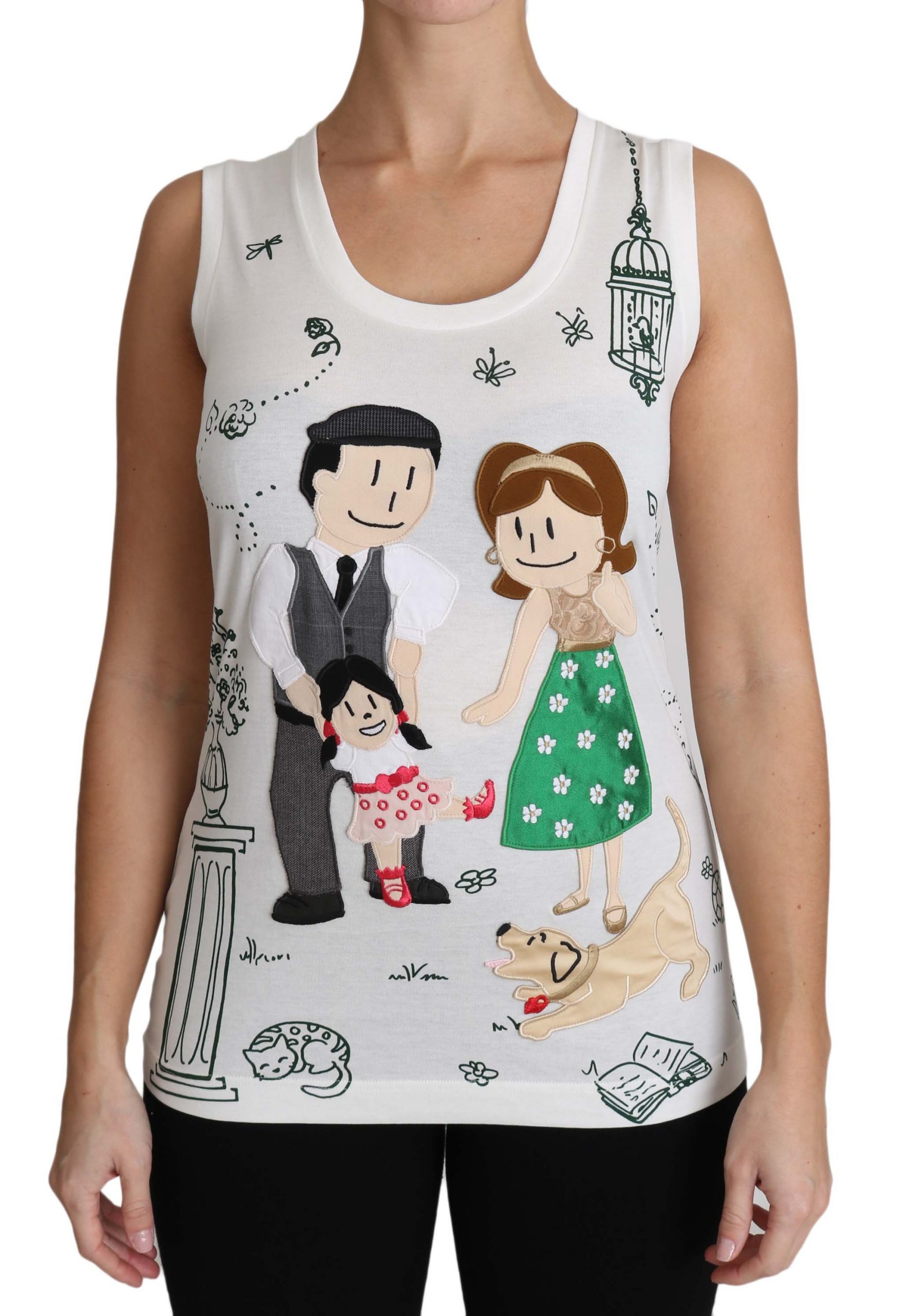 Dolce & Gabbana Women's Cotton Sleeveless Tops White TSH3162 - IT36|XXS