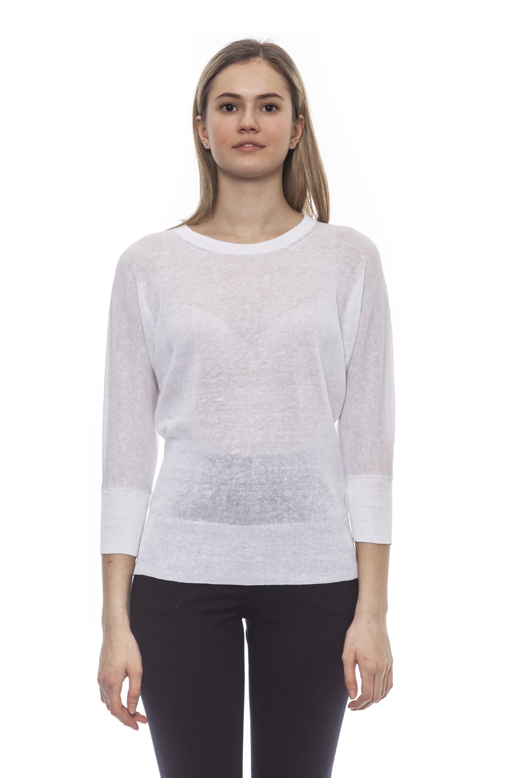 Peserico Women's Bianco Sweater White PE1382023 - IT42 | S