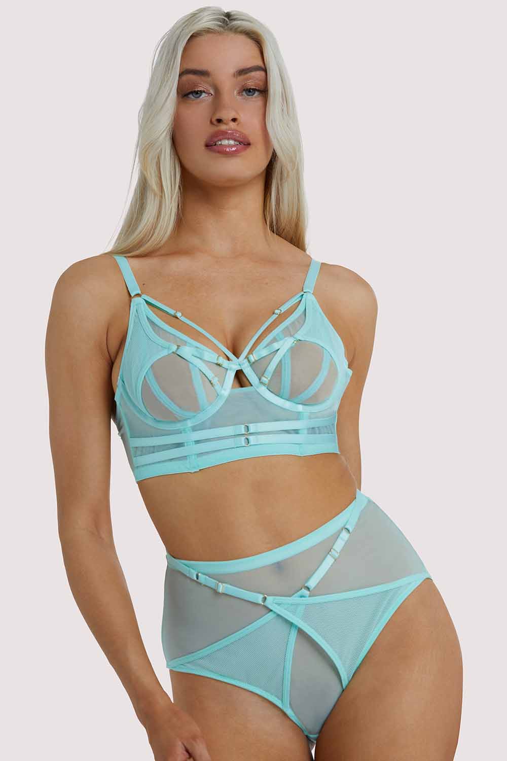 Playful Promises Eddie Aqua Crossover Wrap Bra 40C