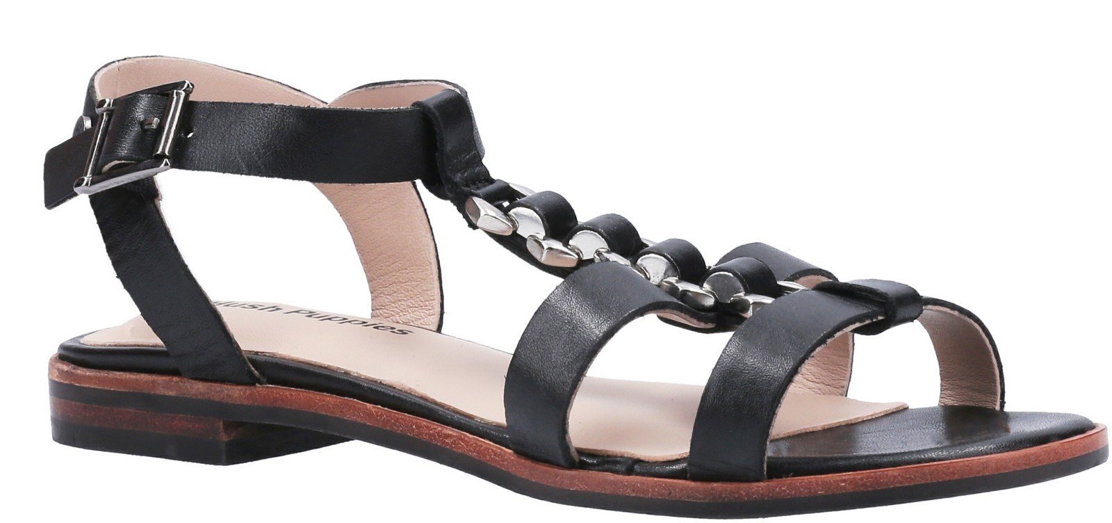 Hush Puppies Women's Lucia T-Bar Buckle Sandal Various Colours 30233 - Black 3