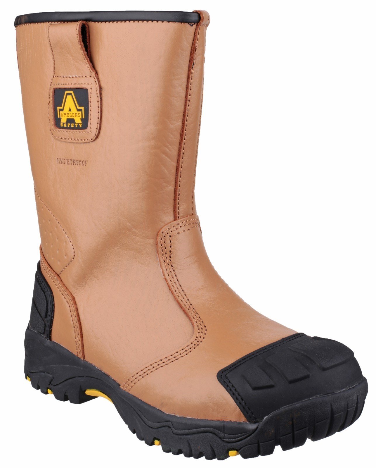 Amblers Unisex Safety Waterproof pull on Rigger Boot Tan 21835 - Tan 6