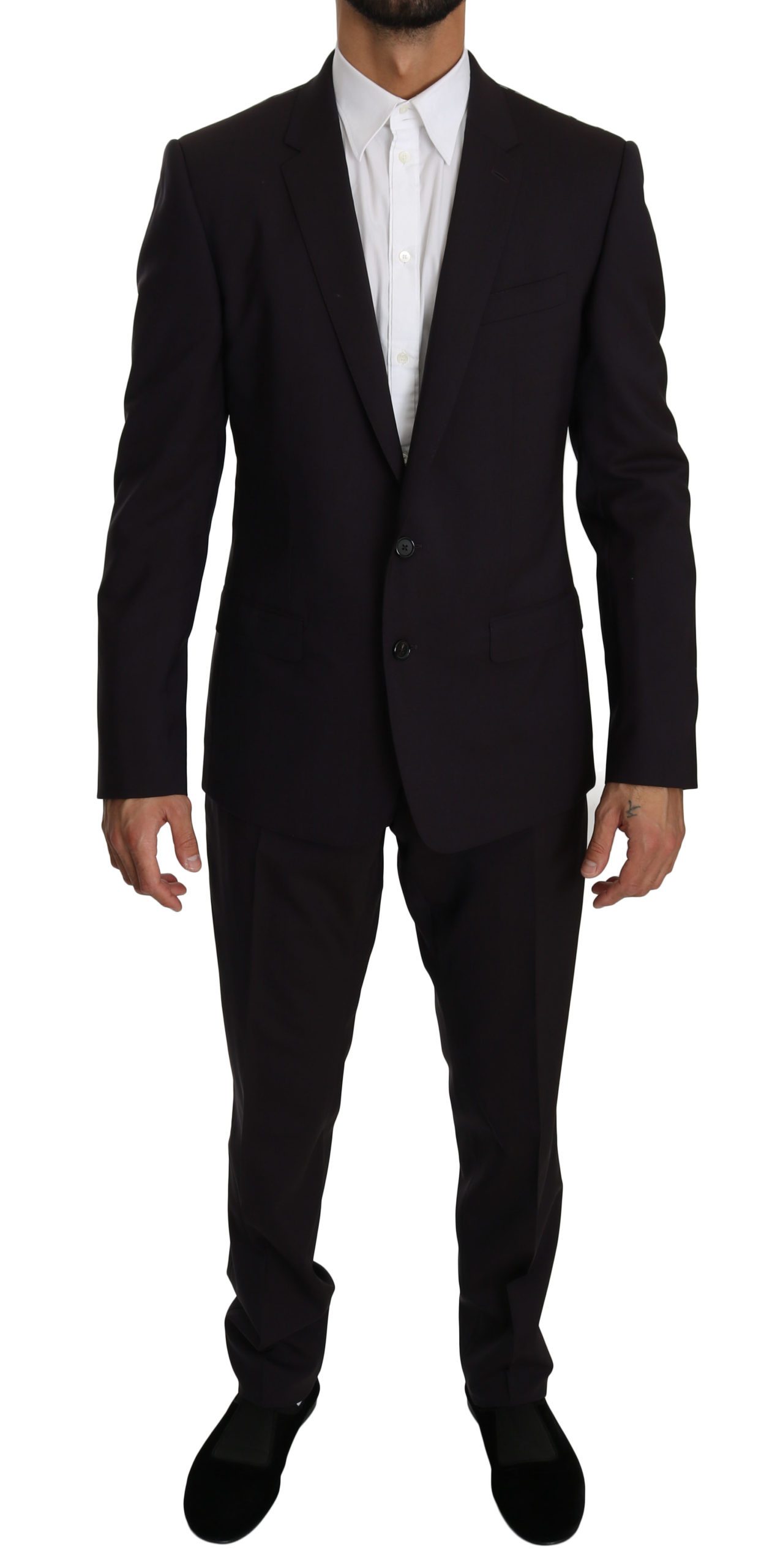 Dolce & Gabbana Men's Wool Stretch 2 Piece MARTINI Suit Purple KOS1606 - IT50 | L