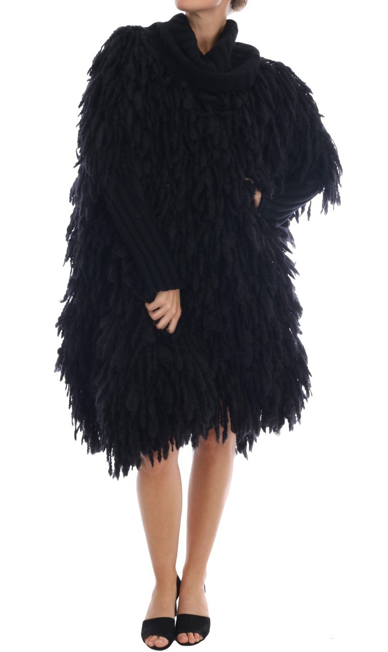 Dolce & Gabbana Women's Fringes Wool Pullover Sweater Black KOS1131 - IT40|S