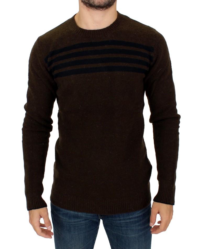 Costume National Men's striped Crewneck Sweater Brown SIG10540 - IT52 | XL
