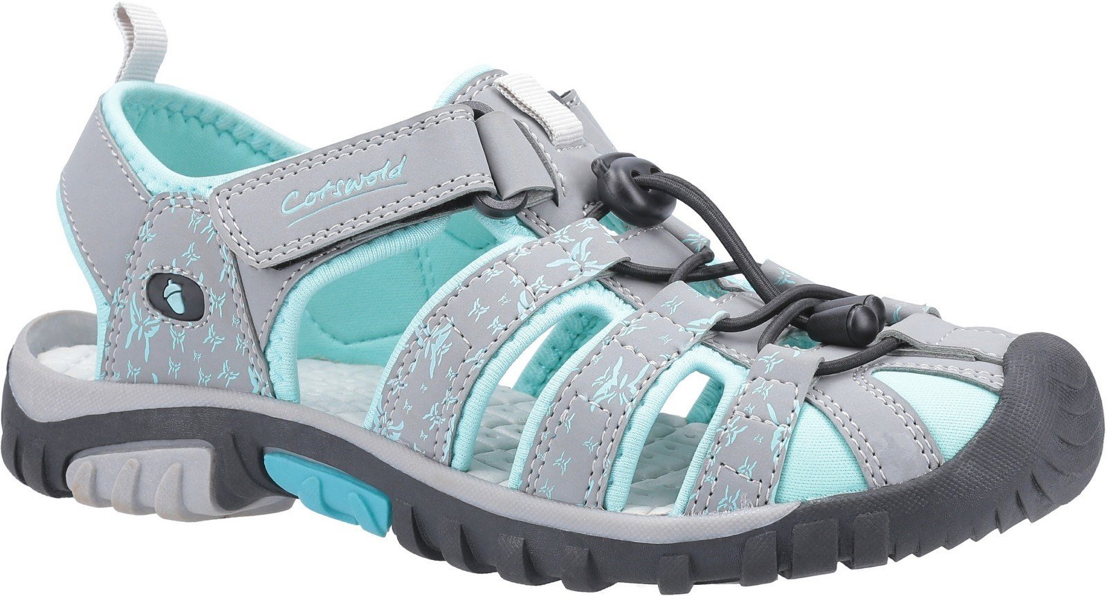 Cotswold Women's Sandhurst Touch Fastening Sandal Various Colours 30143 - Grey/Aqua 3