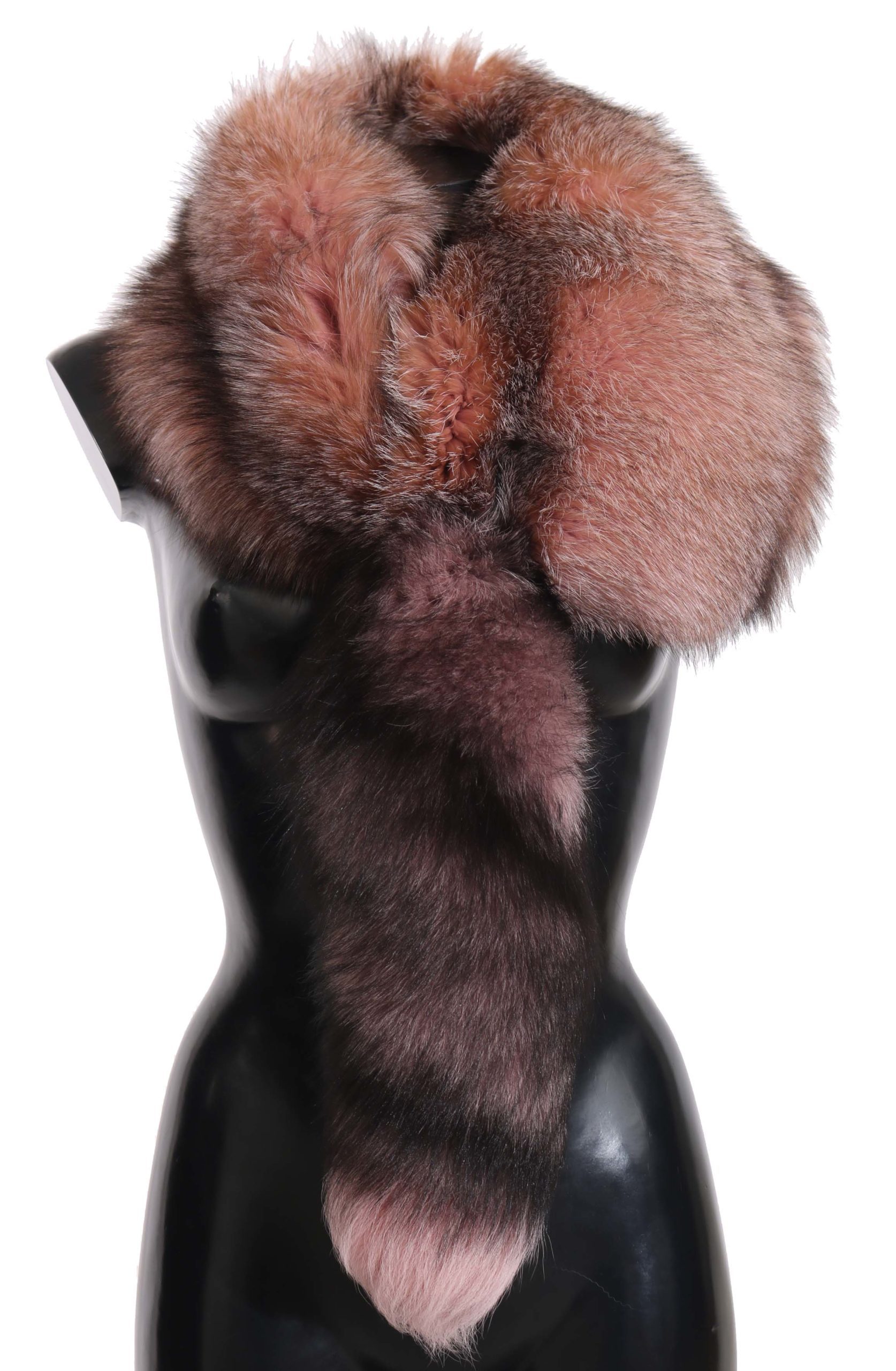 Dolce & Gabbana Women's Fox Tail Fur Neck Wrap Collar Scarf Pink MS2304