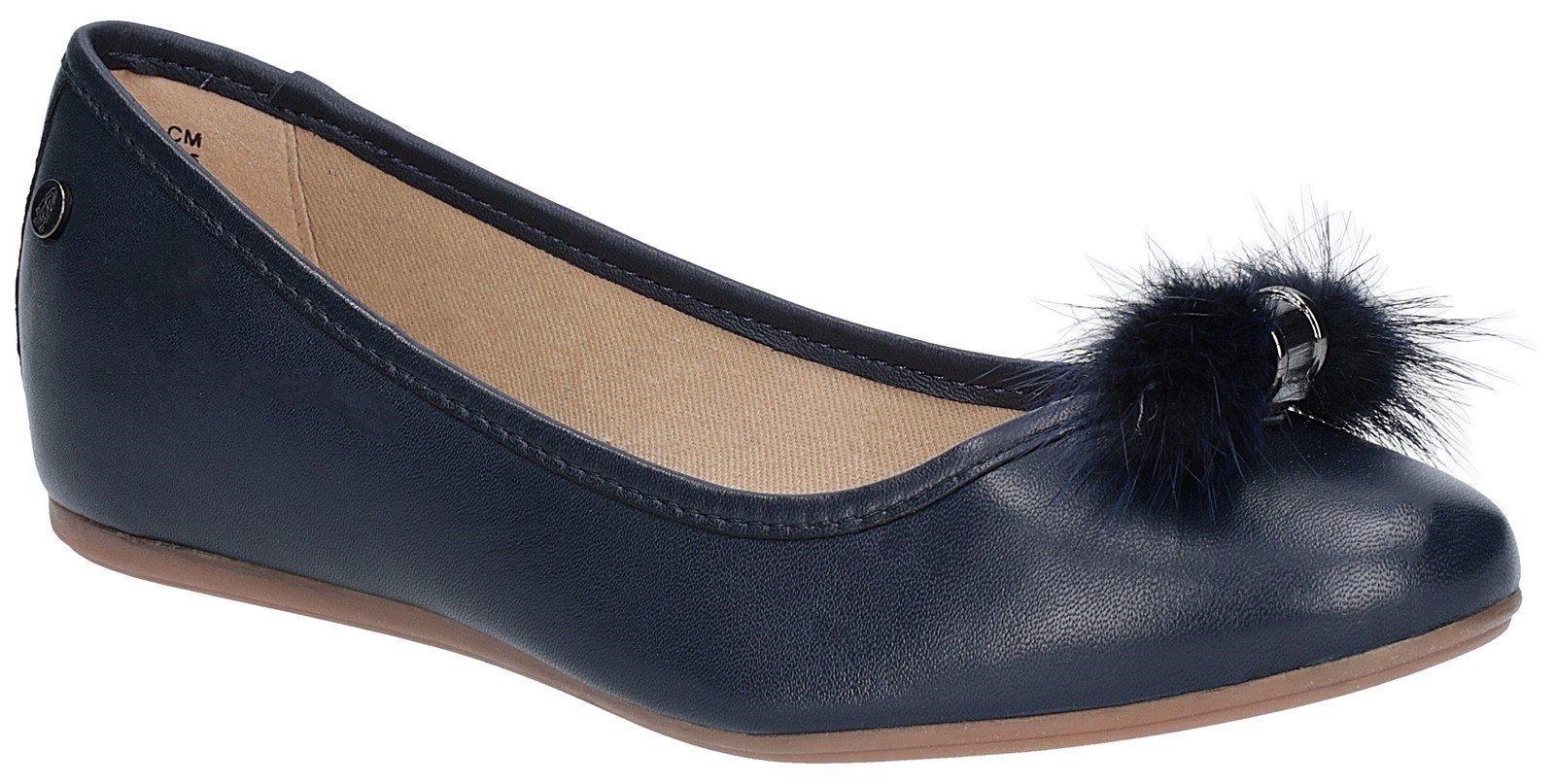 Hush Puppies Women's Heather Puff Ballet Flat Shoe Various Colours 27373 - Navy 3