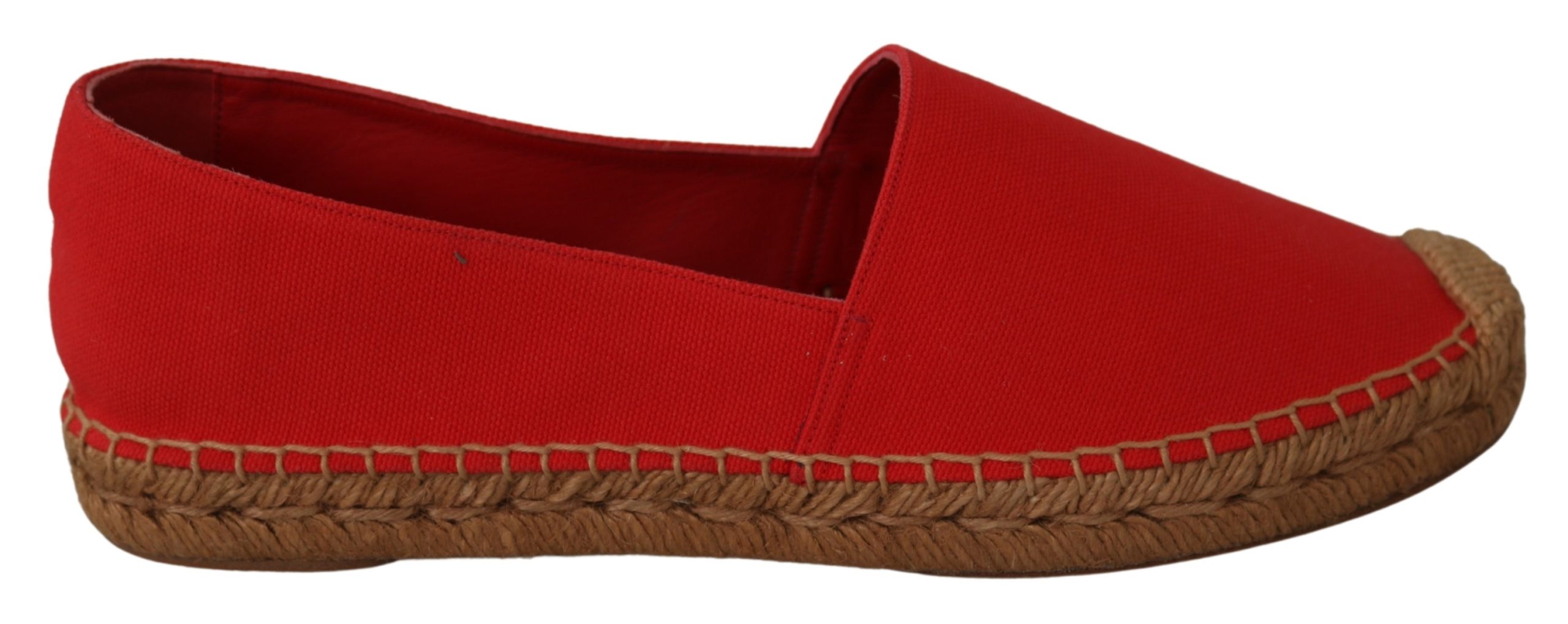 Red Flats Espadrilles Loafers Linen Shoes - EU39/US8.5