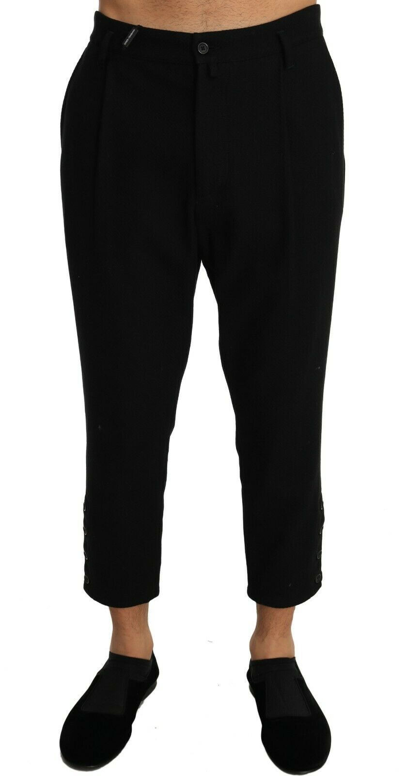Dolce & Gabbana Men's Cotton Stretch Cropped Trouser Black PAN60920 - W36