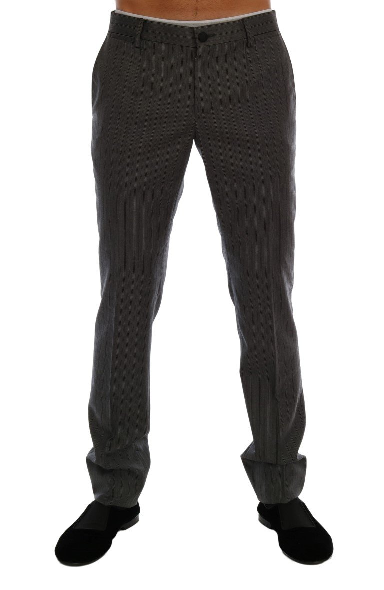 Dolce & Gabbana Men's Wool Striped Formal Pants Gray PAN60729 - IT44 | XS