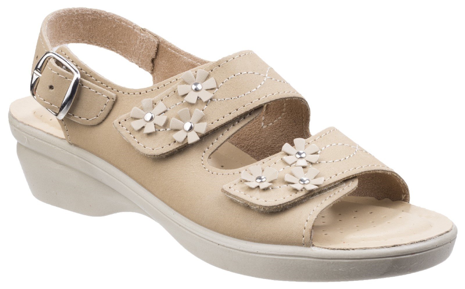 Fleet & Foster Women's Amaretto Touch Fastening Sandal Various Colours 26298 - Beige 3
