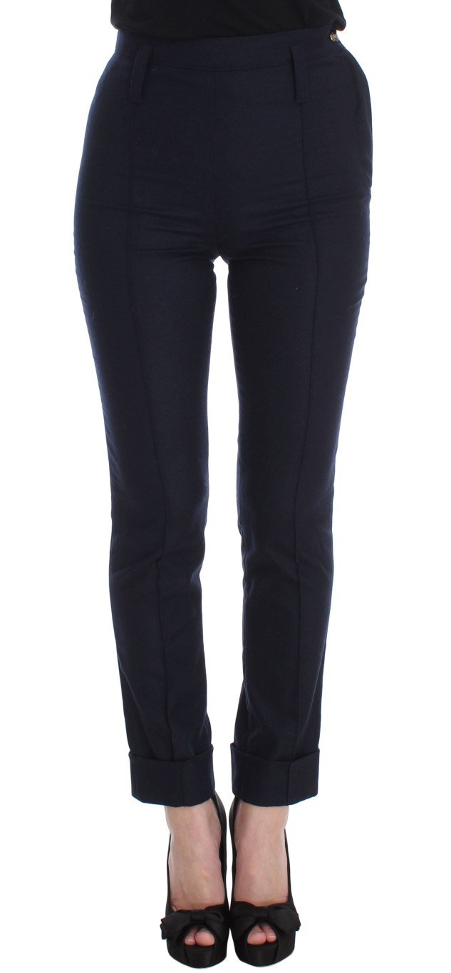 Ermanno Scervino Women's Slim Fit Trousers Blue SIG30316 - IT38|XS