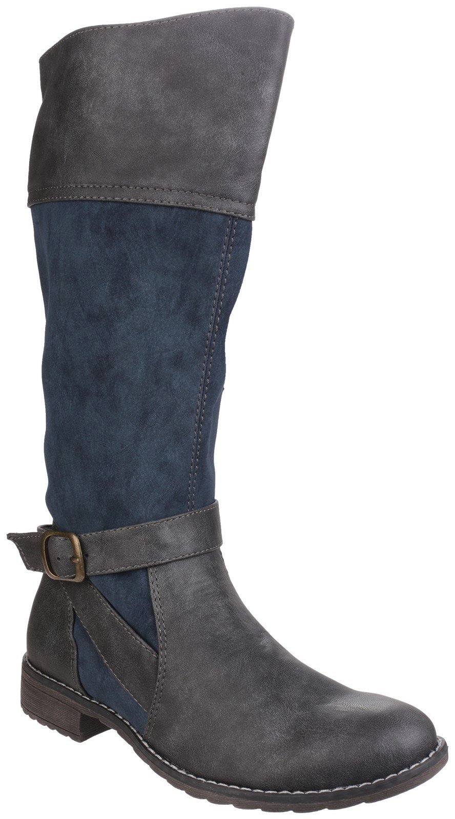 Divaz Women's Garbo Zip Up Boot Black 24268-40012 - Navy 3