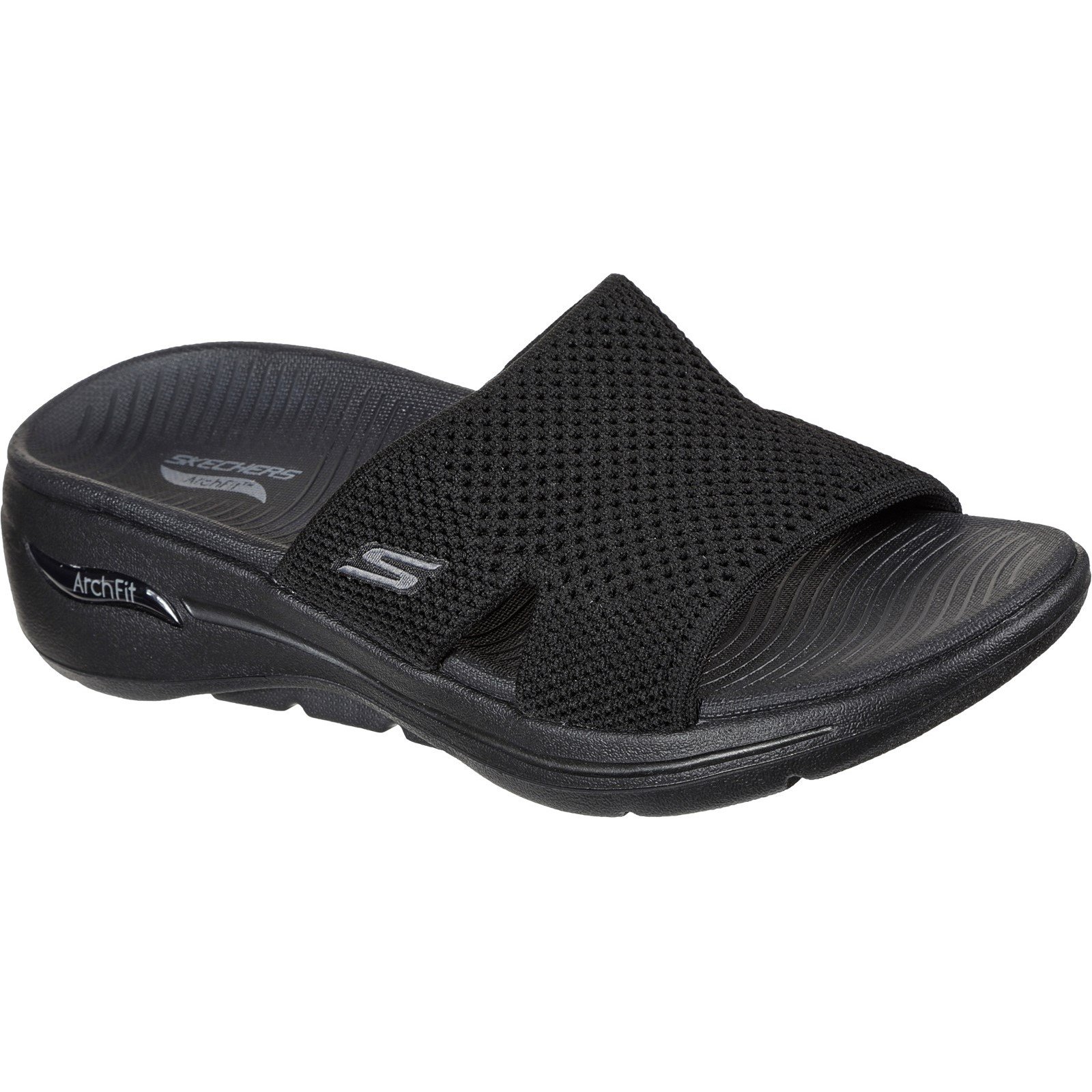 Skechers Women's Go Walk Arch Fit Worthy Summer Sandal Various Colours 32152 - Black 4
