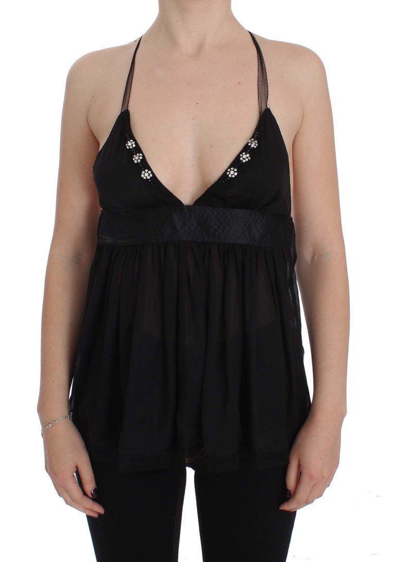 Cavalli Women's Silk Camisole Top Black SIG30941 - IT46 | L