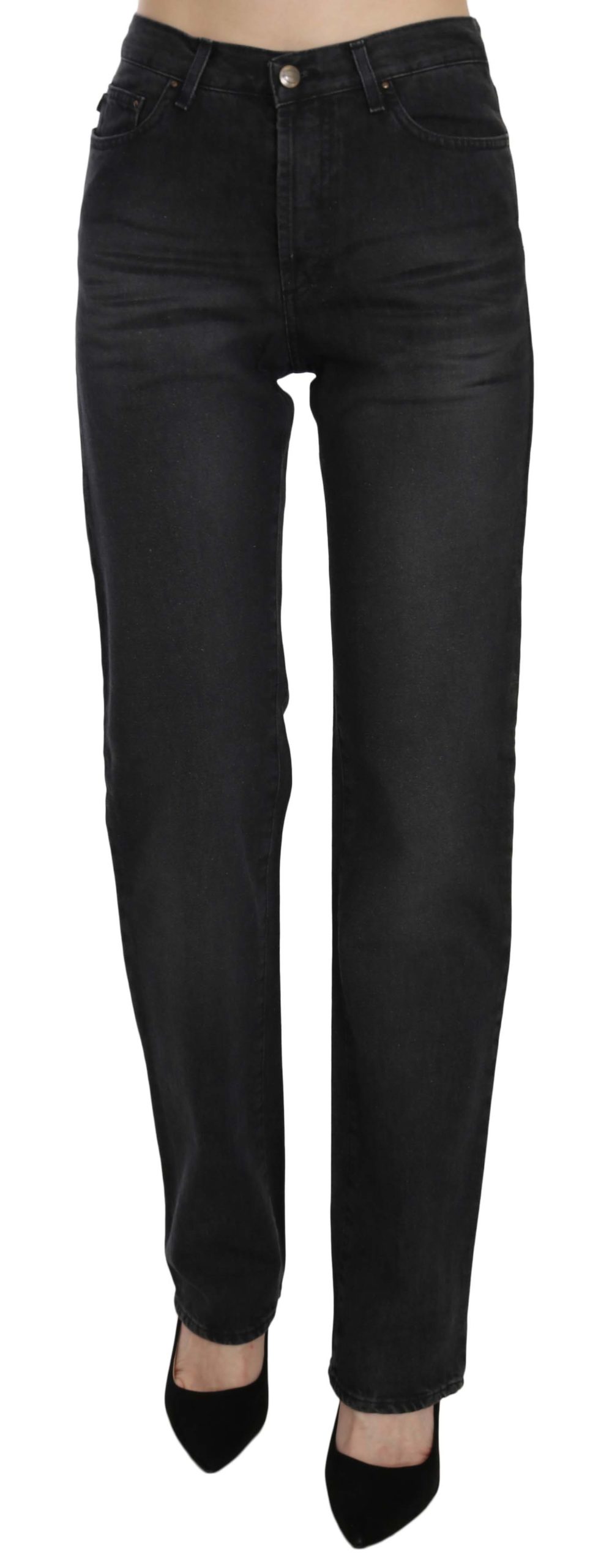 Just Cavalli Women's High Waist Straight Denim Trouser Black PAN70334 - W30