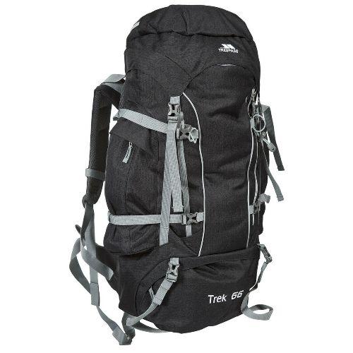 Trespass Unisex Camping Hiking Bag Backpack Various Colours Trek66 - Ash 66 Litre