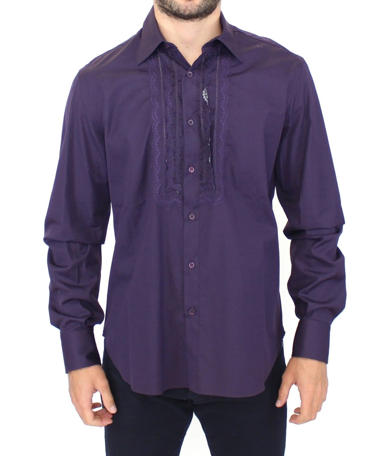 Ermanno Scervino Men's LS Shirt Purple SIG10114 - IT50 | L