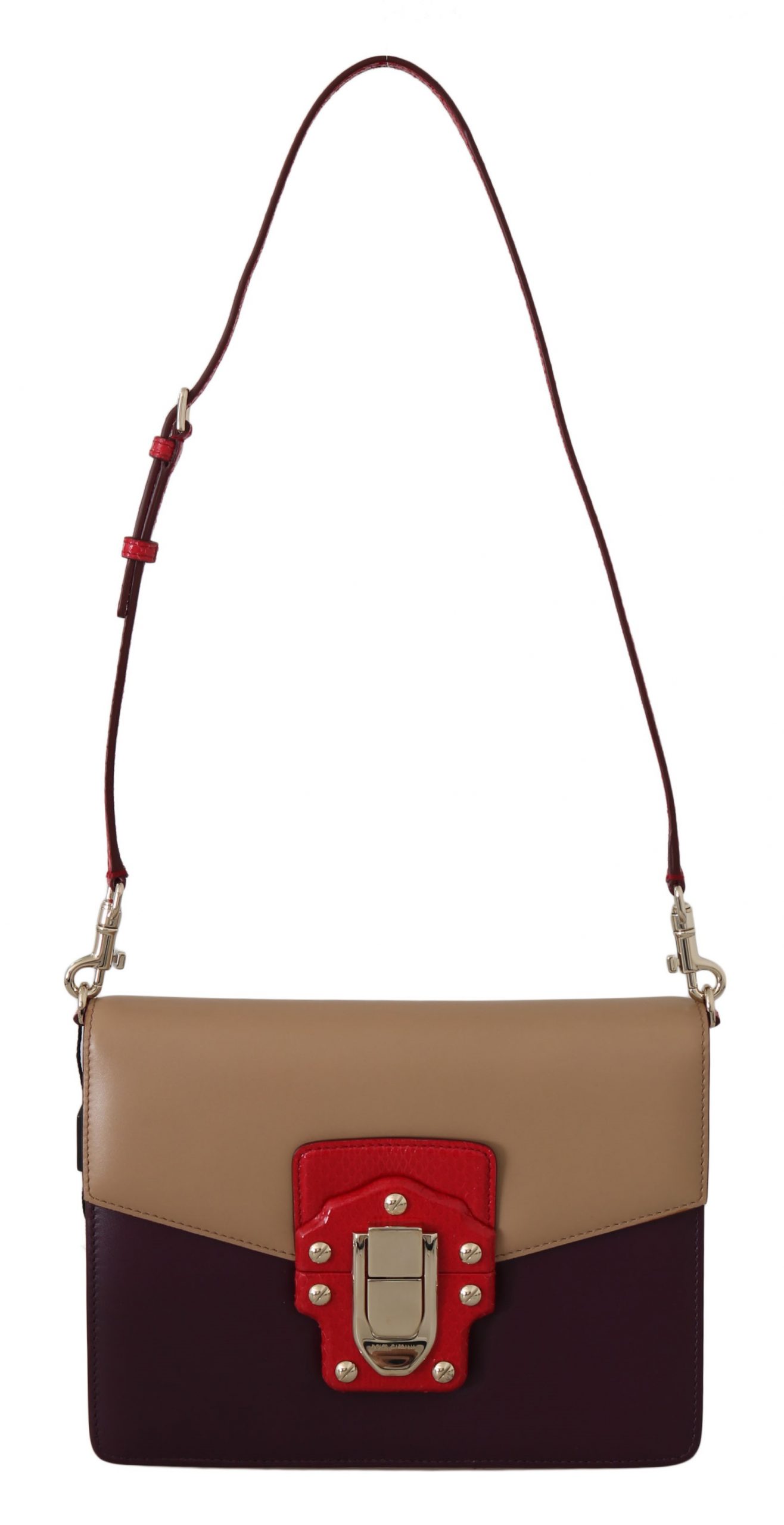Dolce & Gabbana Women's LUCIA Leather Shoulder Bag Beige VA1022