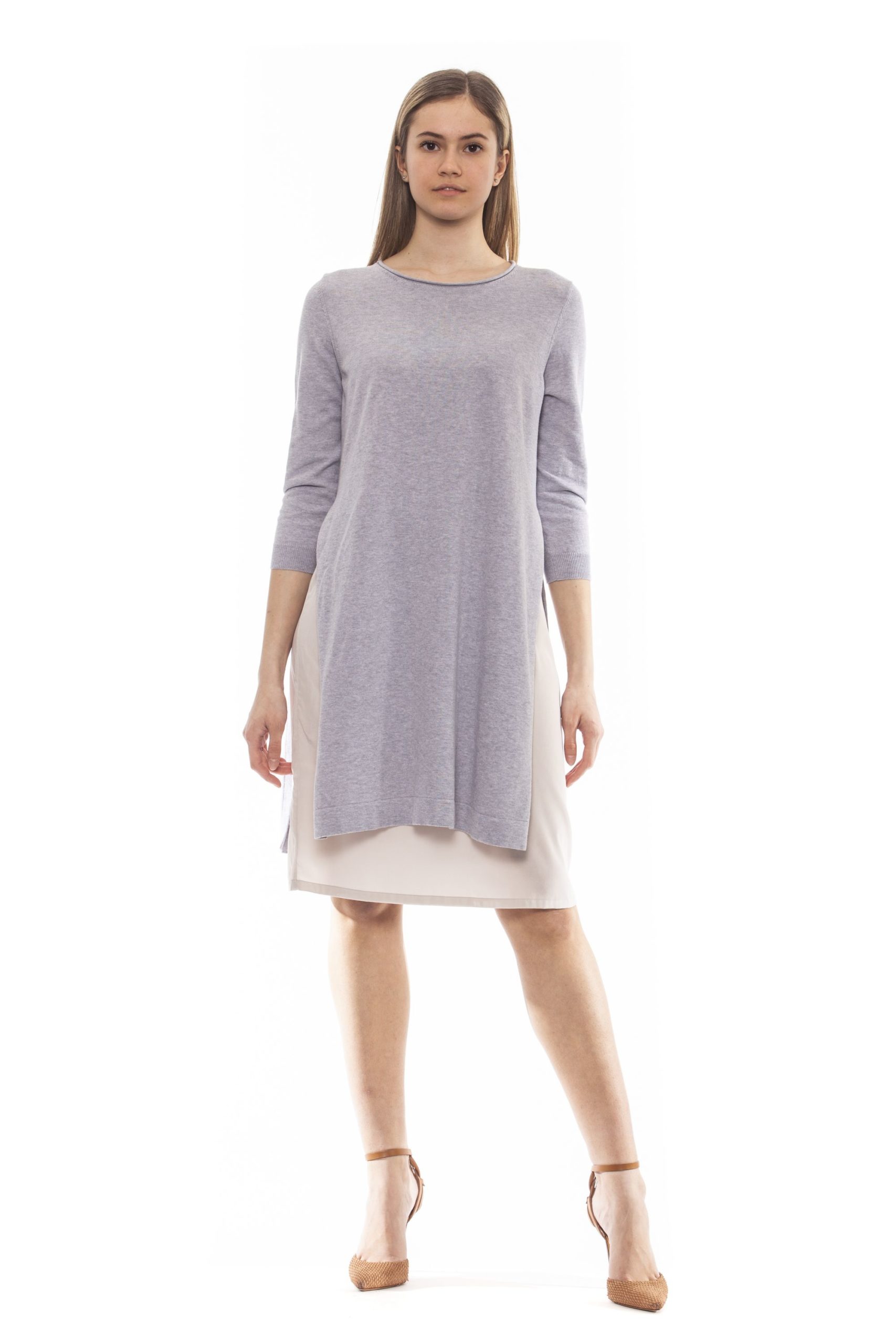 Peserico Women's Grigio Dress Grey PE1381560 - IT42 | S