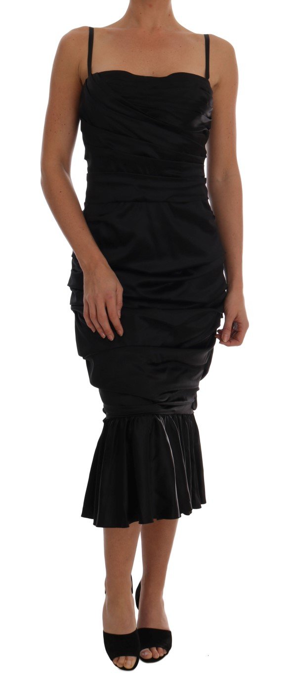 Dolce & Gabbana Women's Mermaid Ruched Gown Dress Black DR1296 - IT44|L