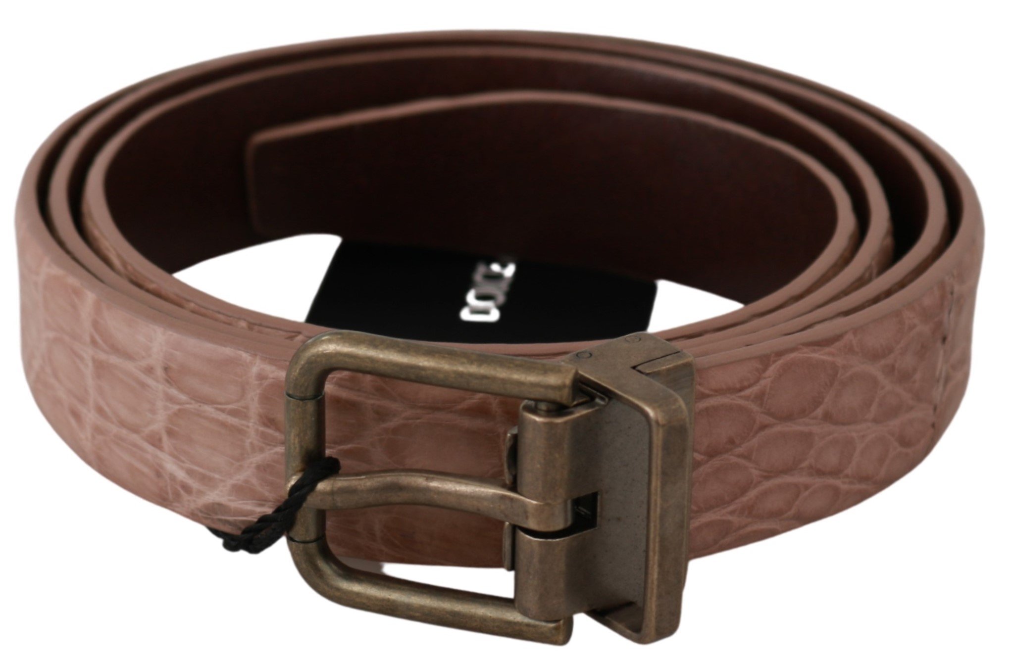 Dolce & Gabbana Men's Exotic Skin Buckle Leather Belt Beige BEL60604 - 100 cm / 40 Inches