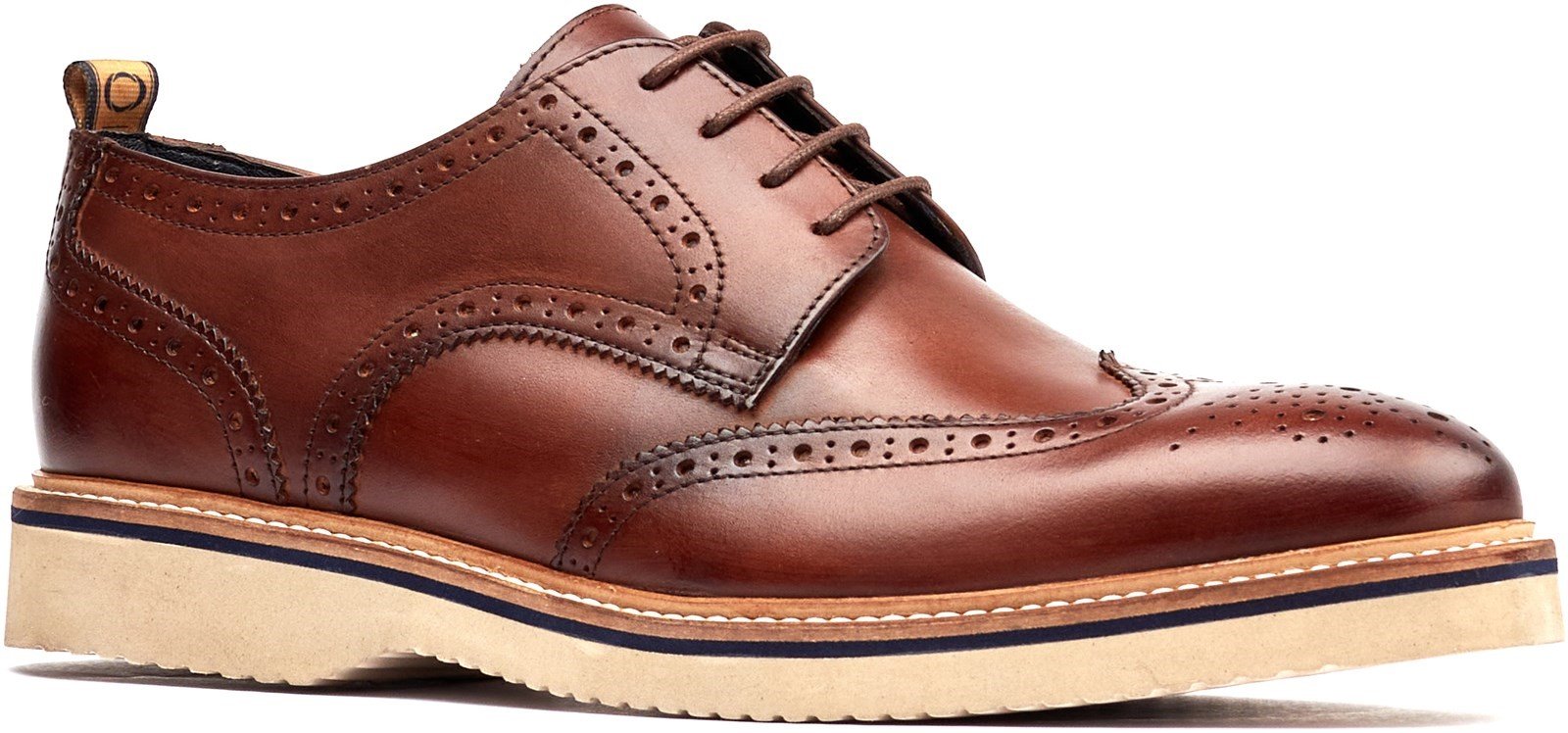 Base London Men's Marcello Lace Up Brogue Shoe Various Colours 32253 - Brown 7