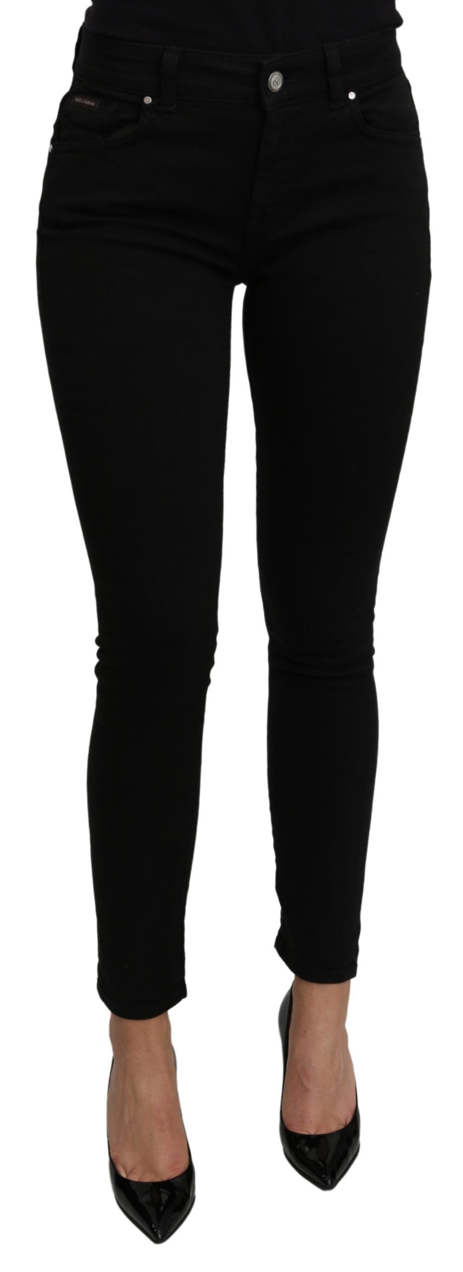 Dolce & Gabbana Women's Mid Waist Slim Cotton Jeans Black PAN71109 - IT38|XS