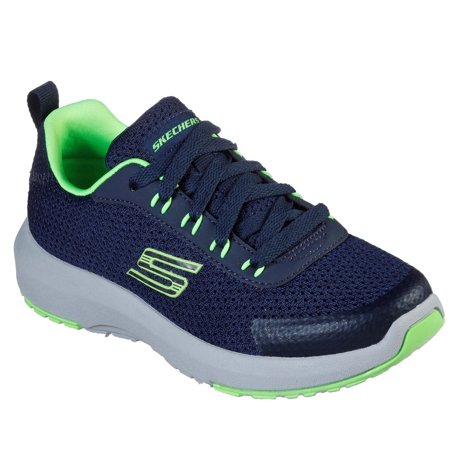 Skechers Kid's Dynamic Tread-Nitrode Lightweight Trainer Multicolor 29638 - Navy/Lime 5