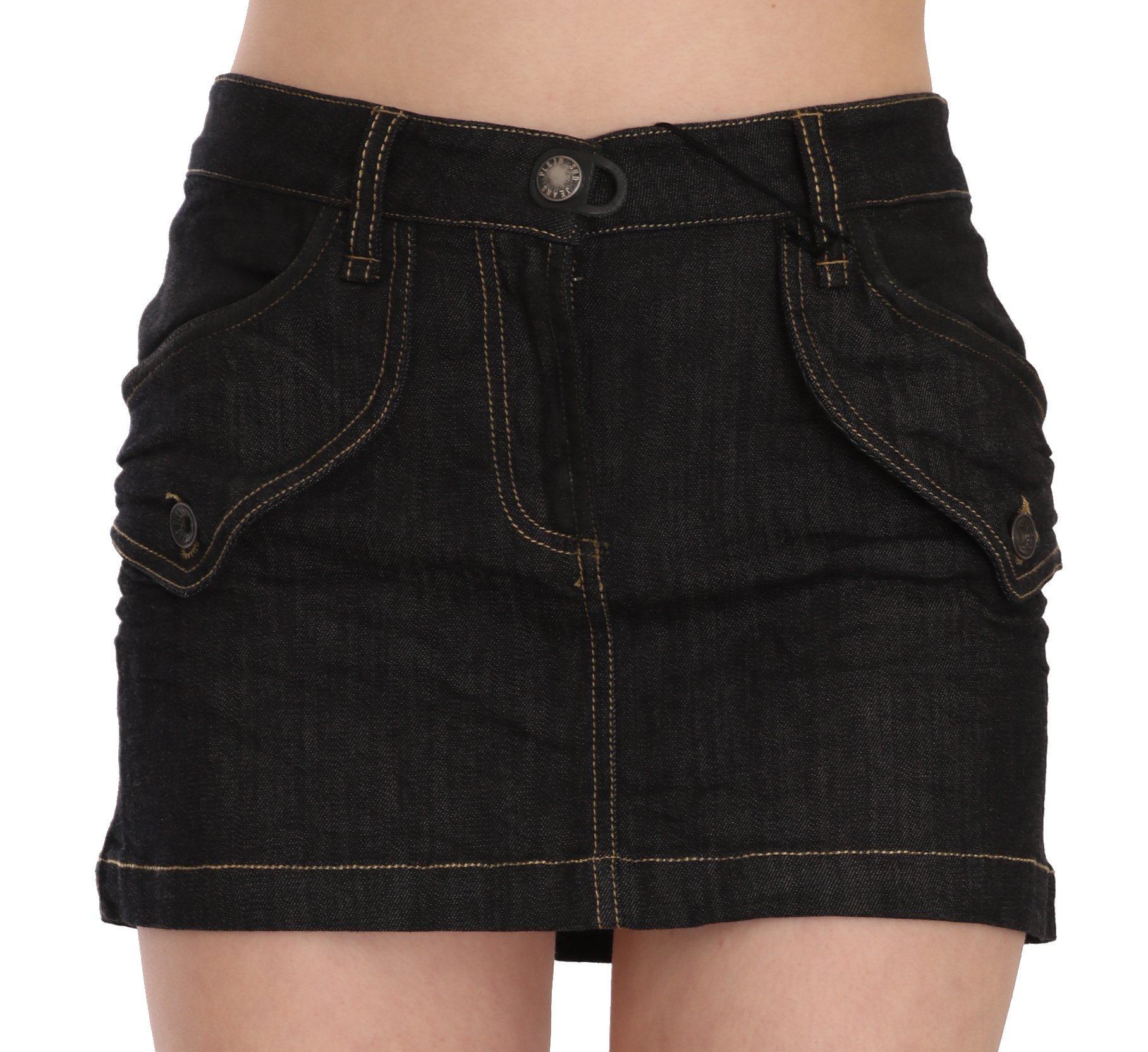 PLEIN SUD Women's Denim Cotton Stretch Casual Mini Skirt Blue PAN70249 - IT36|XXS