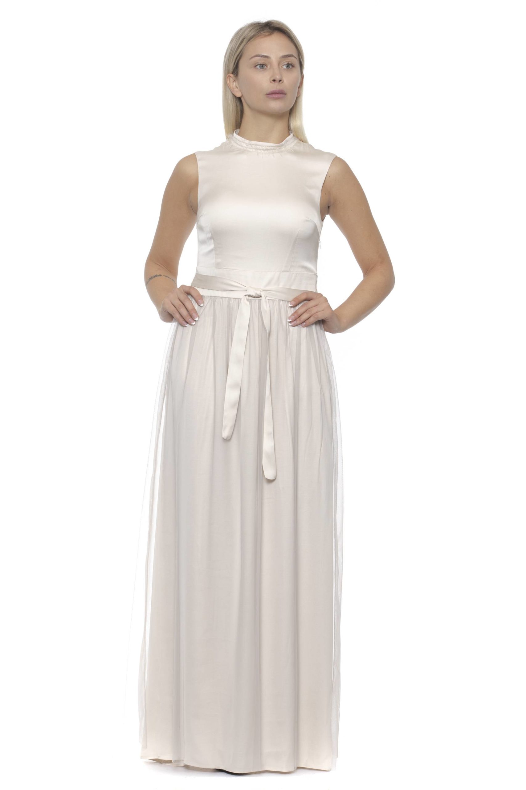 Peserico Women's Bianco Dress Beige PE1381905 - IT40 | XS
