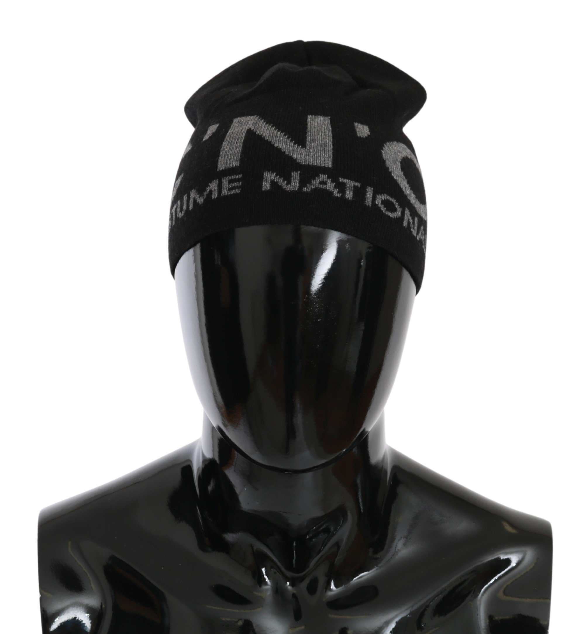 Costume National Men's Wool Blend Branded Hat Black HAT20136